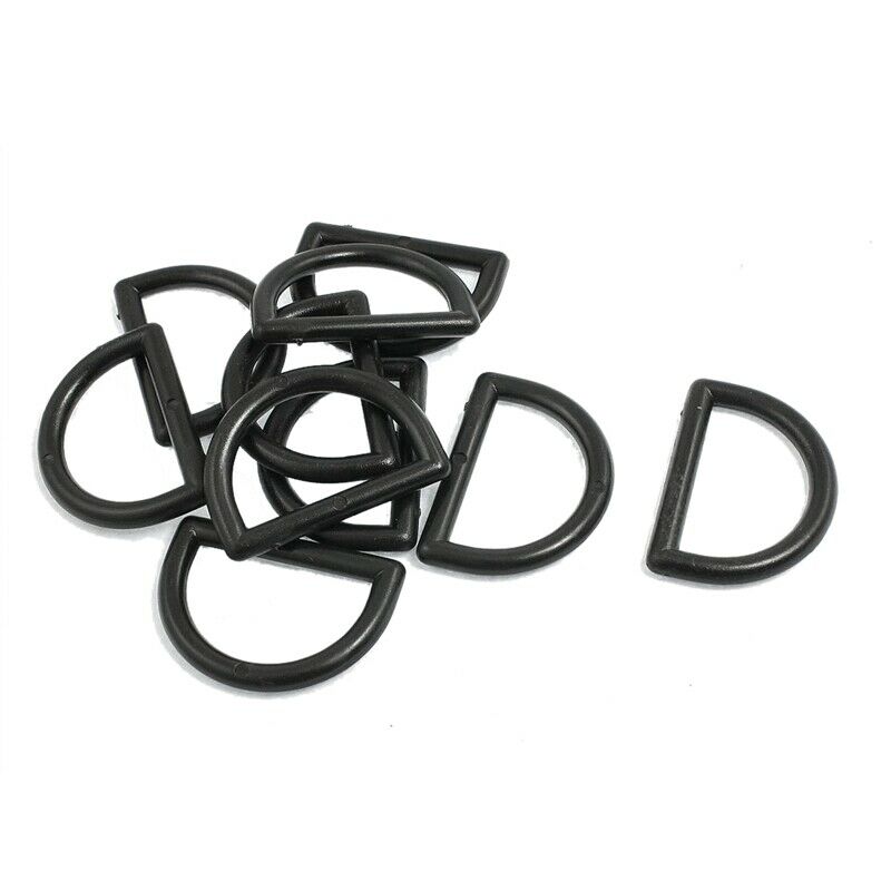 1" Repair Parts Black Plastic D Ring Buckle for Backpack Bag 10 Pcs
