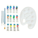 Acrylic Paint Set 12 Colors 3 Paint Brush Included Palette and Nylon Brushes for