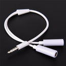 3.5mm AUX Audio Mic Splitter Cable Earphone Headphone Adapter Male To Female Cy