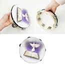 Tambourine Double Row Jingles Tamborine with Dove Bible Patter for Church