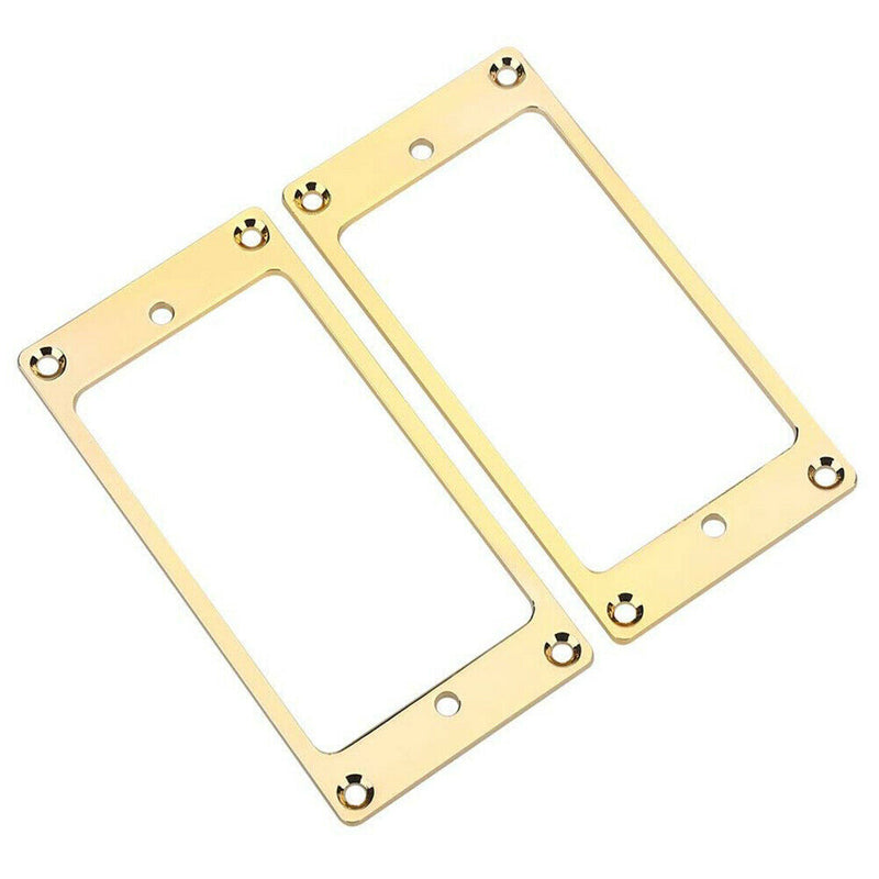 2 Pcs Metal Flat Humbucker Cover Guitar Pickup Frame Mounting Ring