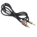 3FT 3.5mm Stereo Male Plug to Dual RCA Audio Male Adapter Speaker Cable Grey
