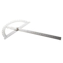 Gray Stainless Steel Rotating 180 Degree Mesurement Protractor Metric 15cm  N9A9