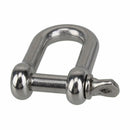 M6x38mm Straight D-Shackle, Short, Stainless Steel AISI 316