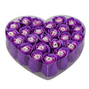 24 Pcs Purple Scented Bath Soap Rose Petal in Heart Box M2G5