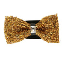 Men Shining Crystal Rhinestone Dress Vest Bow Tie Leather Bowtie Necktie