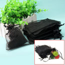 60Pcs Organza Drawstring Gift Jewelry Bags Pouches Black For Wedding Party Favor