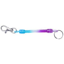 Tri Colors Plastic Spiral Wrapped Lanyard Lobster Clip Key Ring Chain E8G8