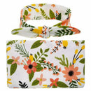 Newborn Receiving Blanket Headband Set Flower Print Baby Swaddle Receiving