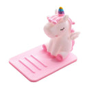 Rubber Phone Holder Cartoon Animal Desktop Cell Phone Stand Holder Pink
