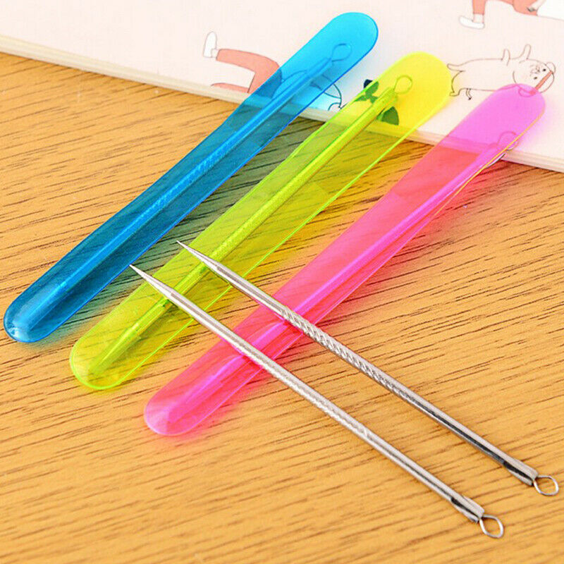 2 Pcs Beauty Blackhead Pimple Blemish Face Acne Comedone Remover Extractor T Gw