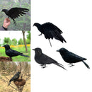 3x Simulated Crow Statue Lifelike Bird Raven Garden Decor Artificial Feather