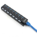 7port USB2.0 3.0 HUB With Power On/Off Switch High Speed Adapter Cable For PC LJ
