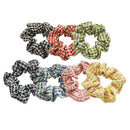 6Pc Daisy Hair Band Scrunchies Art Plaid Elastic Bobble For Ponytail Girls Women
