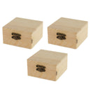 3-Packs Wooden Storage Box Plain Unpainted | With Latch | 3.1 x 3.1 x 1.7 inch |