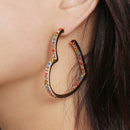 Fashion Crystal Rhinestone Heart Earrings Drop Dangle Earrings Women Jewelry JR