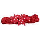 Baby Girl Rib Dovetail satin ribbon Polka Dot Bow Elastic hair band(Red)