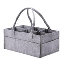 Grey Felt Baby Diaper Caddy Nursery Storage Wipes Bags Nappy Organizer Contai