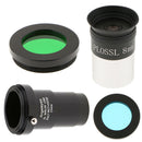 1.25in Metal Telescope Eyepiece Plossl 8mm + 5X Barlow Lens + Astronomy Filters