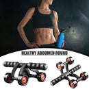 No Noise Fitness Equipment Exercise Four-wheel Abdominal Power Wheel w/Mat