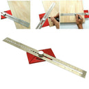 Stainless Steel Ruler Positioning Block Woodworking Line Locator with Metric