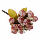 Silk cloth artificial flower 15 heads Mini Rose Home Decor for wedding smal Q8W8