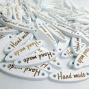 Set Of 100 Handmade Tag Label Wooden Buttons Oval Wood Buttons 2 Holes For