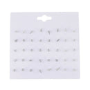 40 Pairs Multi Assorted Size Stud Earrings Crystal Ball Ear Stud Jewelry