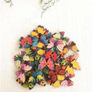 100X 2 Holes Mixed Butterfly Shape Wooden Sewing Mend Scrapbooking DIY Buttons