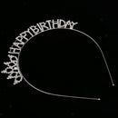 Happy Birthday Tiara Crystal Rhinestone Princess Crown Headwear Hair Jewelry