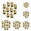 10Pcs M6*20 Wood Insert Screws Hex Socket Threads Bolts Fixing for Furniture