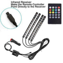 Car LED Strip Lights 4pcs 12 LED DC 12V Multi-color Car Interior Music Lig QKR