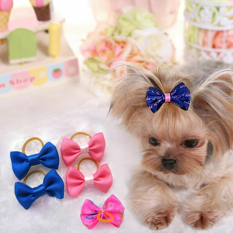 100* Handmade Designer Pet Dog Accessories Grooming Hair & Bows For Puppy B4E8