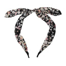 Lady Sweet Bowknot Ribbon Hair Accessory Headband--Floral with Black Bottom