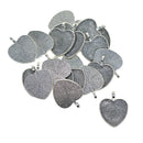 20x 25.4mm Heart Pendant Blank Cabochon Base Setting Tray DIY Jewelry Making