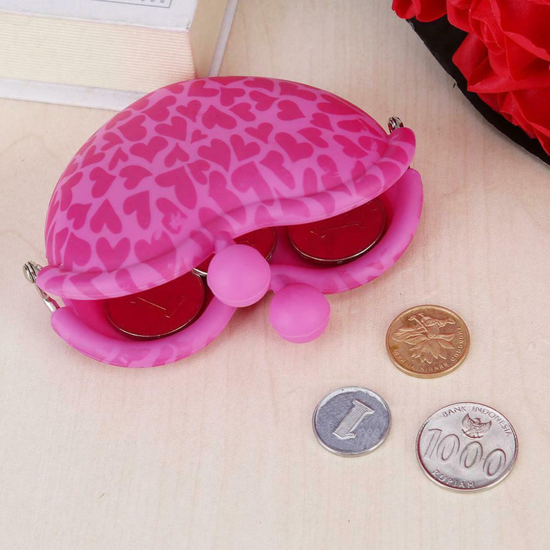 Sweet Women Girls Silicone Mini Heart Clip Key Coin Holder Purse Kids Gifts