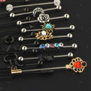 18pcs 1.6mm 14G Stainless Steel Industrial Barbell Earrings 38mm 1 1/2" Inch