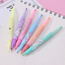 6Pc Cartoon Cute Creative Focus Stud Highlighter Marker Pen School Office Supply