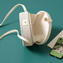 New White Round Rattan Bags For Women Boho Beach Crossbody Bag Straw Handma P2E3