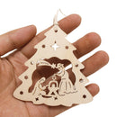 10-Pack Wood Hollow Christmas Tree Hanging Wedding Xmas Party Home Decor