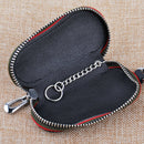 4" PU Leather Car Remote Key FOB Holder Bag Storage Case Cover Chain Ring Zipper