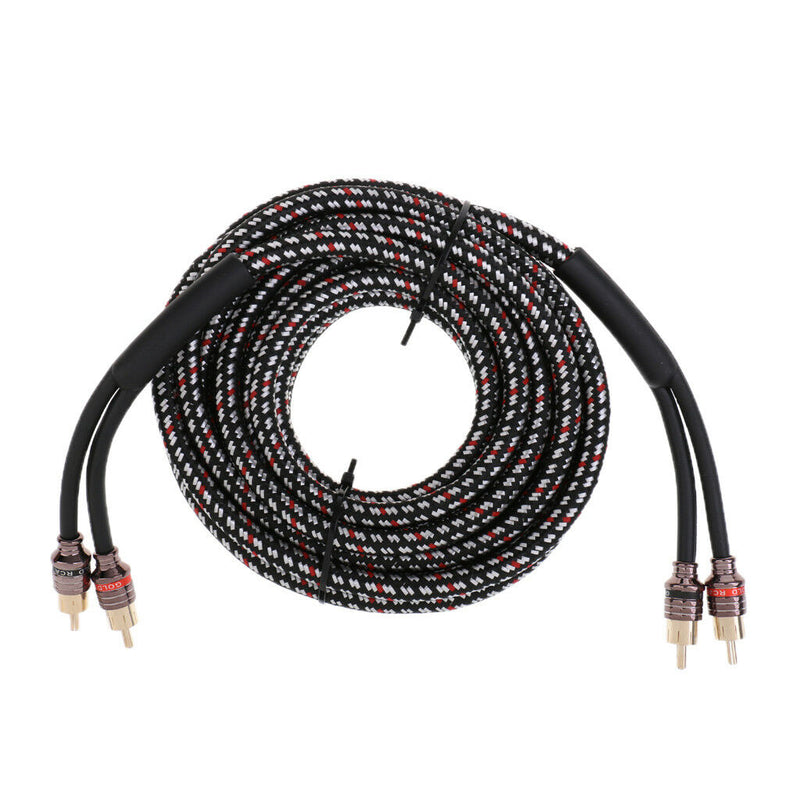 4.5m Car Audio Stereo Amplifier Speaker RCA Interconnect Cable Wire Black