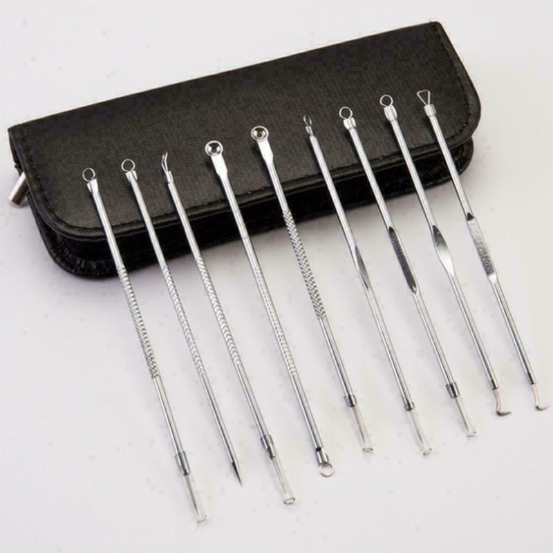 Stainless Steel Acne Extractor Removing Tool Face Care Black H4L0 Pimple Re M1W9