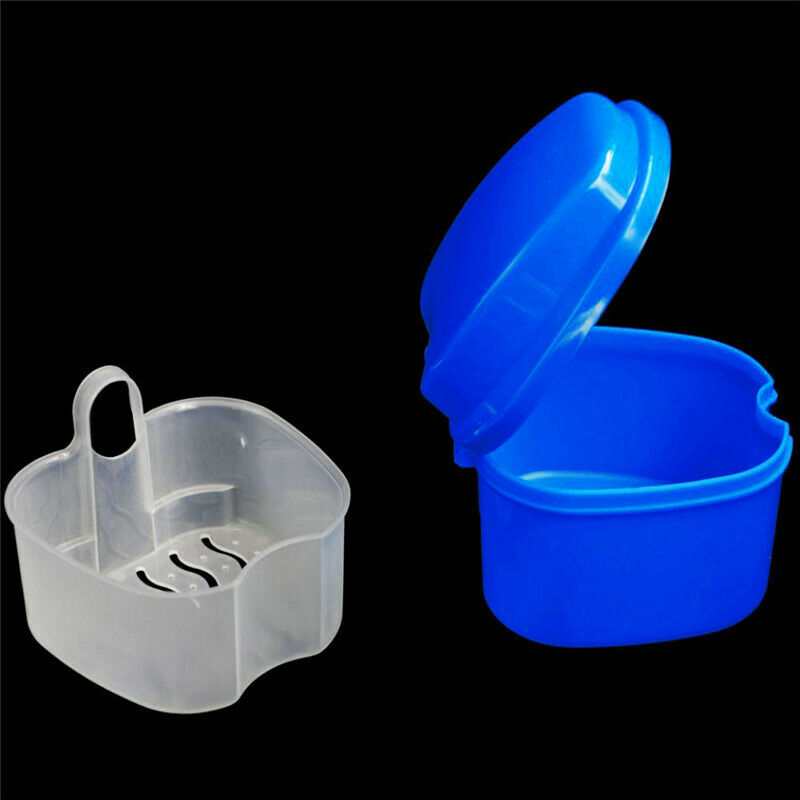 Denture Box Container False Teeth Rinsing Basket Tooth Storage Case Dental Care