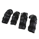 4 Pcs Elbow Knee Shin Armor Gear Guard Pad Protector Riding Motorcycle  Black