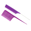 2x Heat-resistant Fine&Wide Tooth Weaving Highlight Foiling Hair Combs Brush