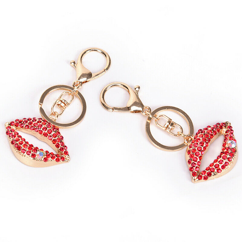 1PC Hot Key Chain Lipstick Keyring Purse Bag Crystal Charm Pendant Necklace Gi_