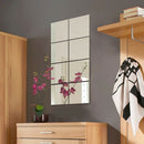 8pcs Removable Mirrors Wall Stickers Home Bedroom DIY Square Mirror Decals