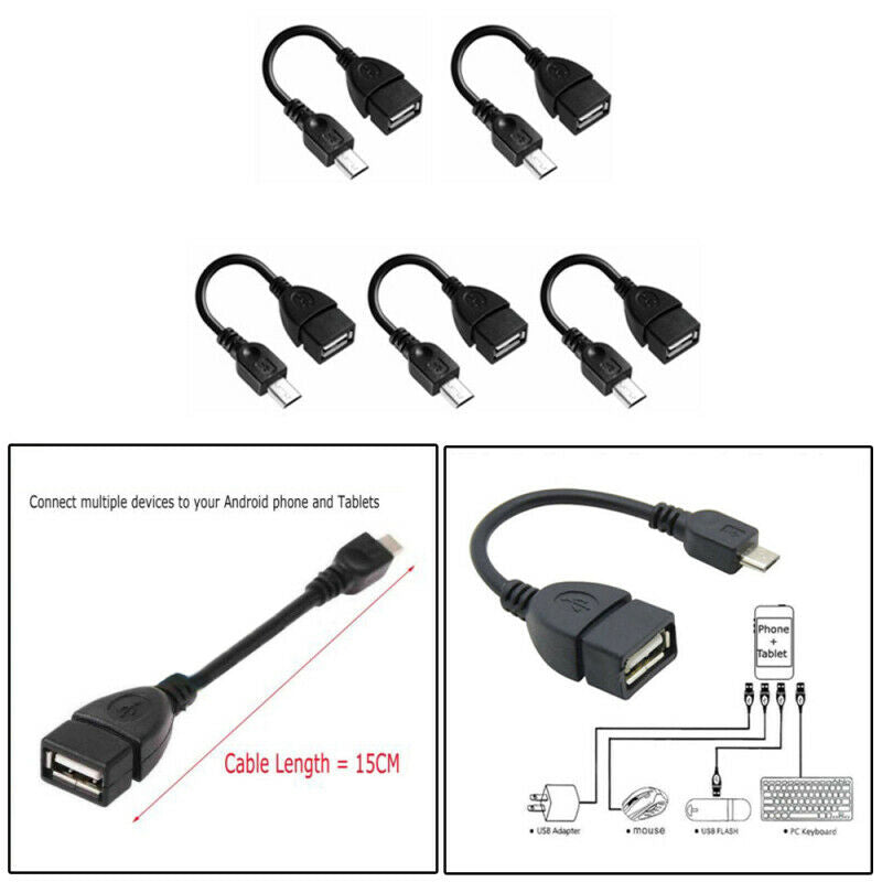 Micro USB Male host to USB Female OTG Adapter Cable For Android Tablet MZE NPX