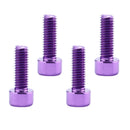 4 Pieces Water Bottle Cage Bolts Alloy - Bike Cycle Cycling Purple